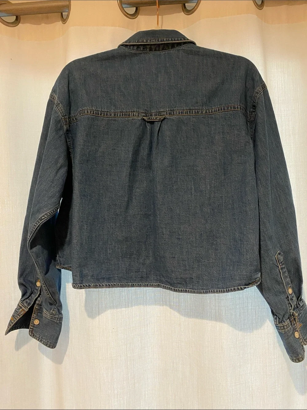 J. Crew Cropped Oversized Denim Button Up